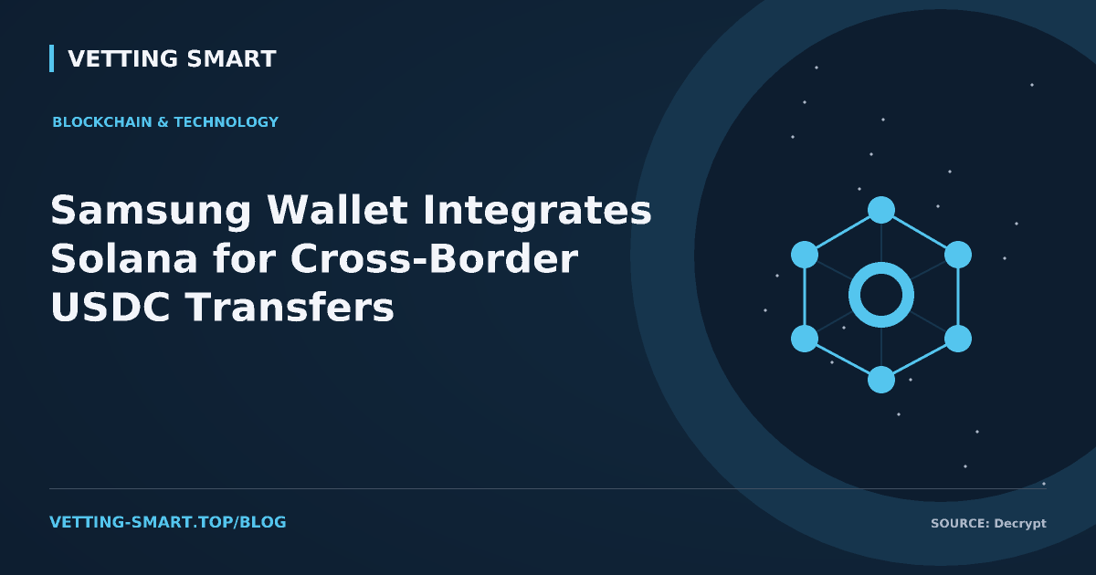 Samsung Wallet Integrates Solana for Cross-Border USDC Transfers