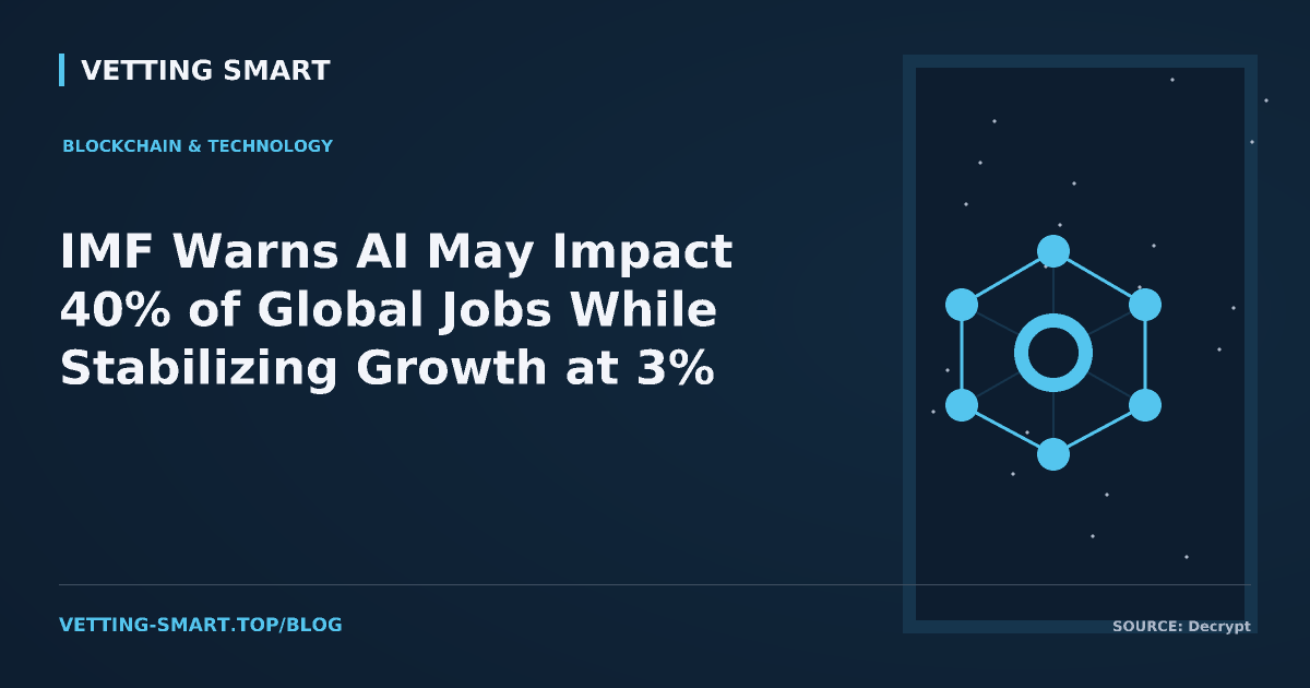IMF Warns AI May Impact 40% of Global Jobs While Stabilizing Growth at 3%