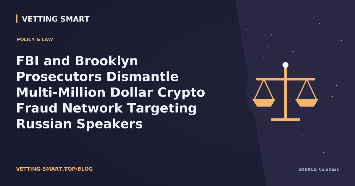 FBI and Brooklyn Prosecutors Dismantle Multi-Million Dollar Crypto Fraud Network Targeting Russian Speakers