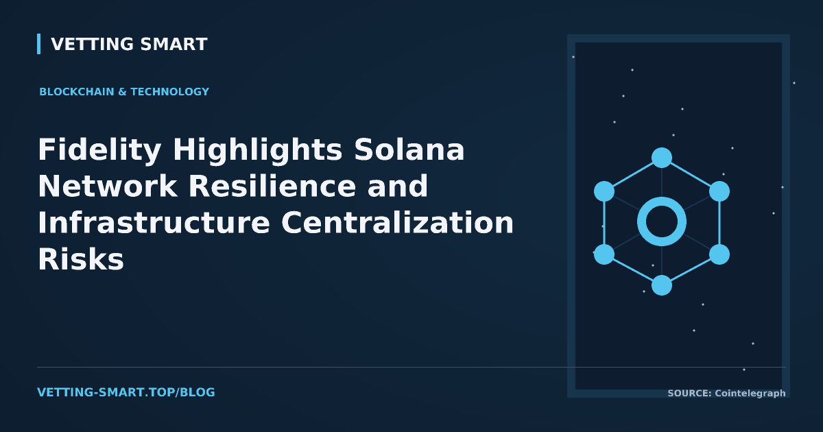 Fidelity Highlights Solana Network Resilience and Infrastructure Centralization Risks