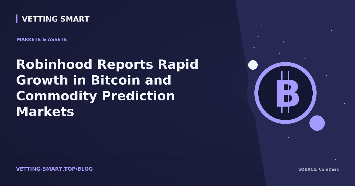 Robinhood Reports Rapid Growth in Bitcoin and Commodity Prediction Markets